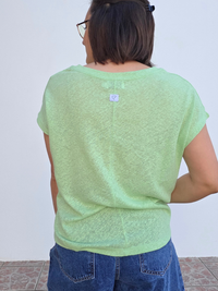 Tee-shirt femme 100% lin vert pistache – Love by MD