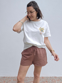 Tee shirt blanc fleur