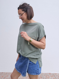 Tee-shirt col bateau en coton – Différents coloris