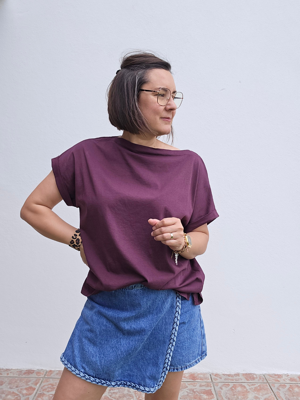 Tee-shirt col bateau en coton – Différents coloris