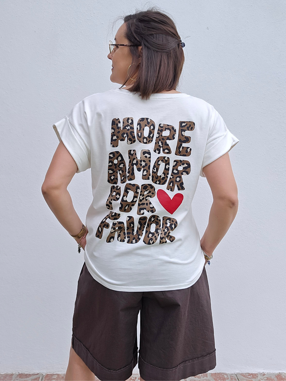 Tee-shirt blanc « more amor por favor »