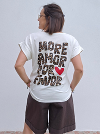 Tee-shirt blanc « more amor por favor »