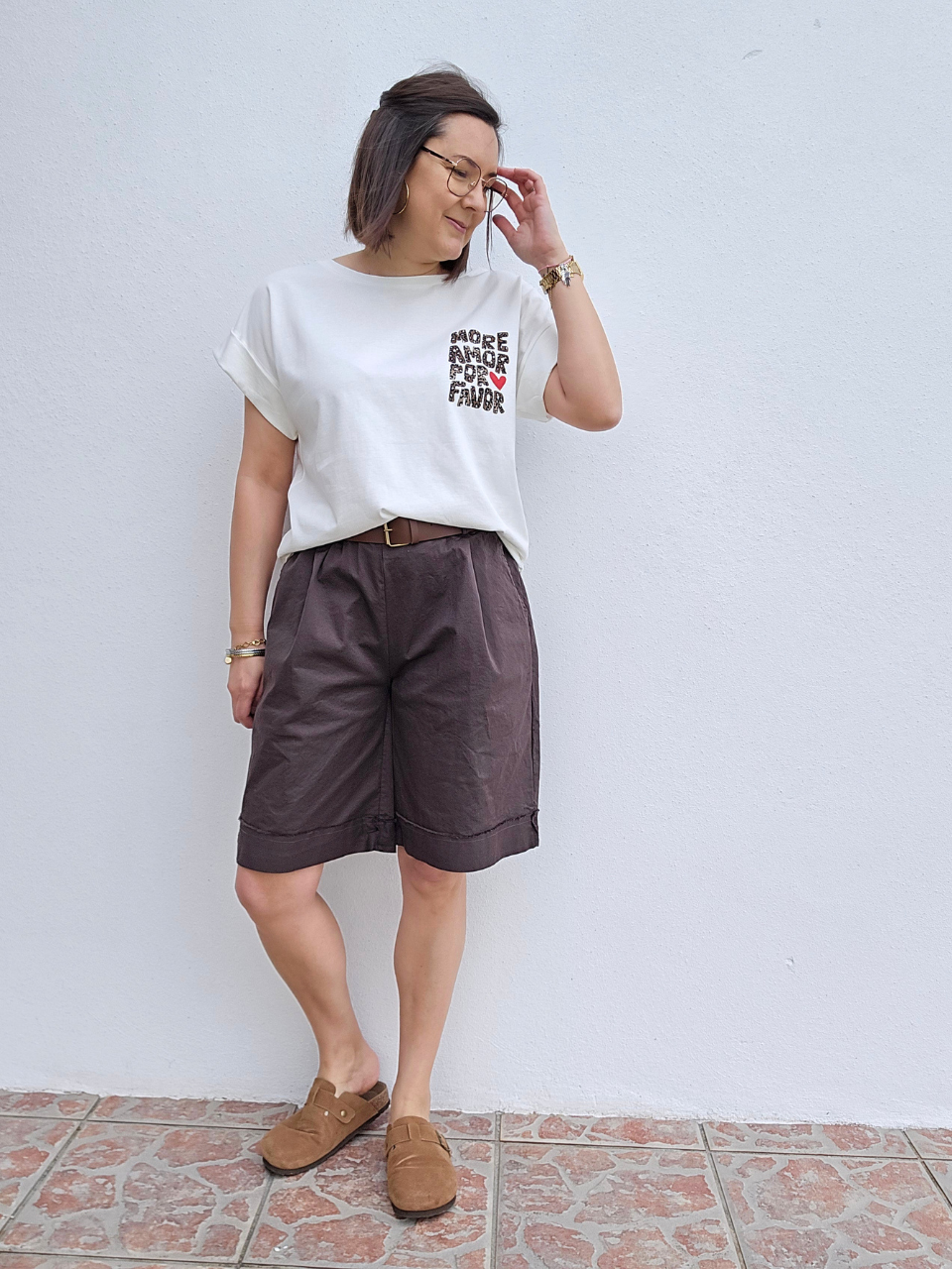 Tee-shirt blanc « more amor por favor »
