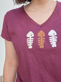 Tee shirt bordeaux femme