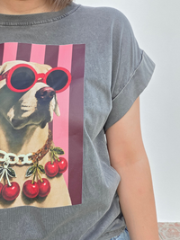 tee shirt gris chien