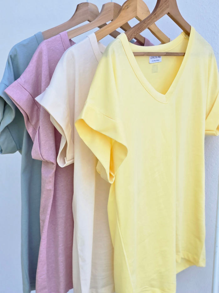 Tee-shirt coton col V – Love By MD