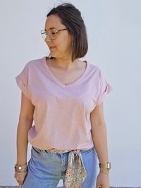 Tee-shirt coton col V – Love By MD