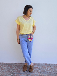 Tee-shirt coton col V – Love By MD