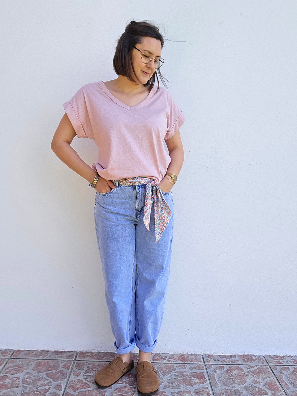 Tee-shirt coton col V – Love By MD