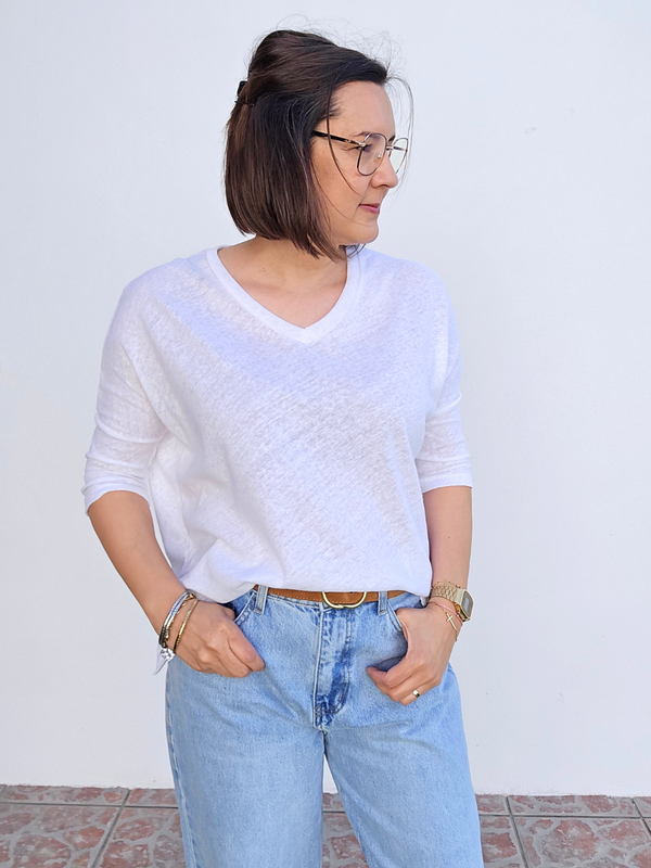 Tee-shirt manches 3/4 en lin femme Love By MD