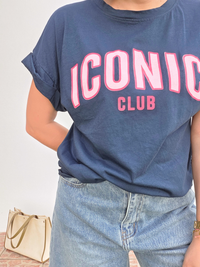 T-shirt Iconic Club 100% coton – Marine ou vieux rose