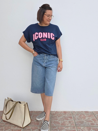 T-shirt Iconic Club 100% coton – Marine ou vieux rose