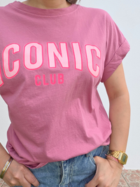 T-shirt Iconic Club 100% coton – Marine ou vieux rose