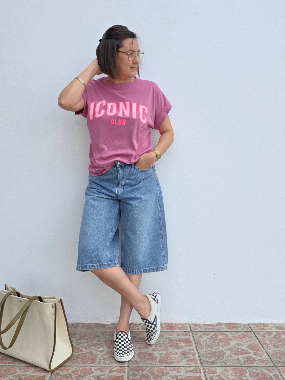 T-shirt Iconic Club 100% coton – Marine ou vieux rose