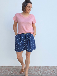Tee-shirt en lin col V – Love by MD