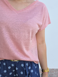 Tee-shirt en lin col V – Love by MD