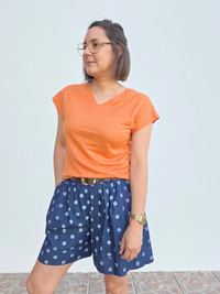 Tee-shirt en lin col V – Love by MD