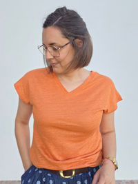 Tee-shirt en lin col V – Love by MD