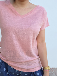 Tee-shirt en lin col V – Love by MD