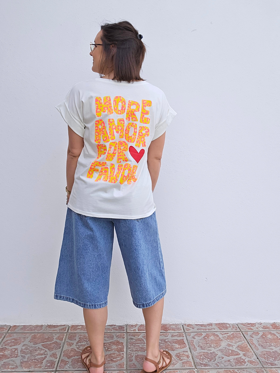 Tee-shirt blanc « more amor por favor »