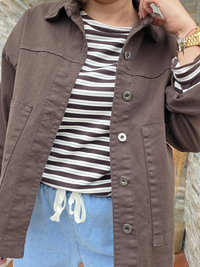 Veste en jean marron