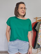 Tee-shirt uni bords francs roulés