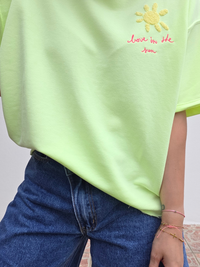 Sweat manches courtes femme vert acidulé  – Taille unique 36 à 44