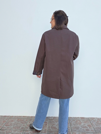 Trench long marron femme