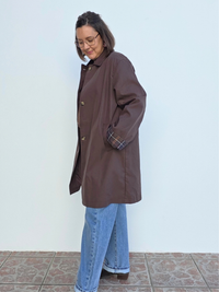 Trench long marron femme