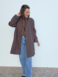 Trench long marron femme