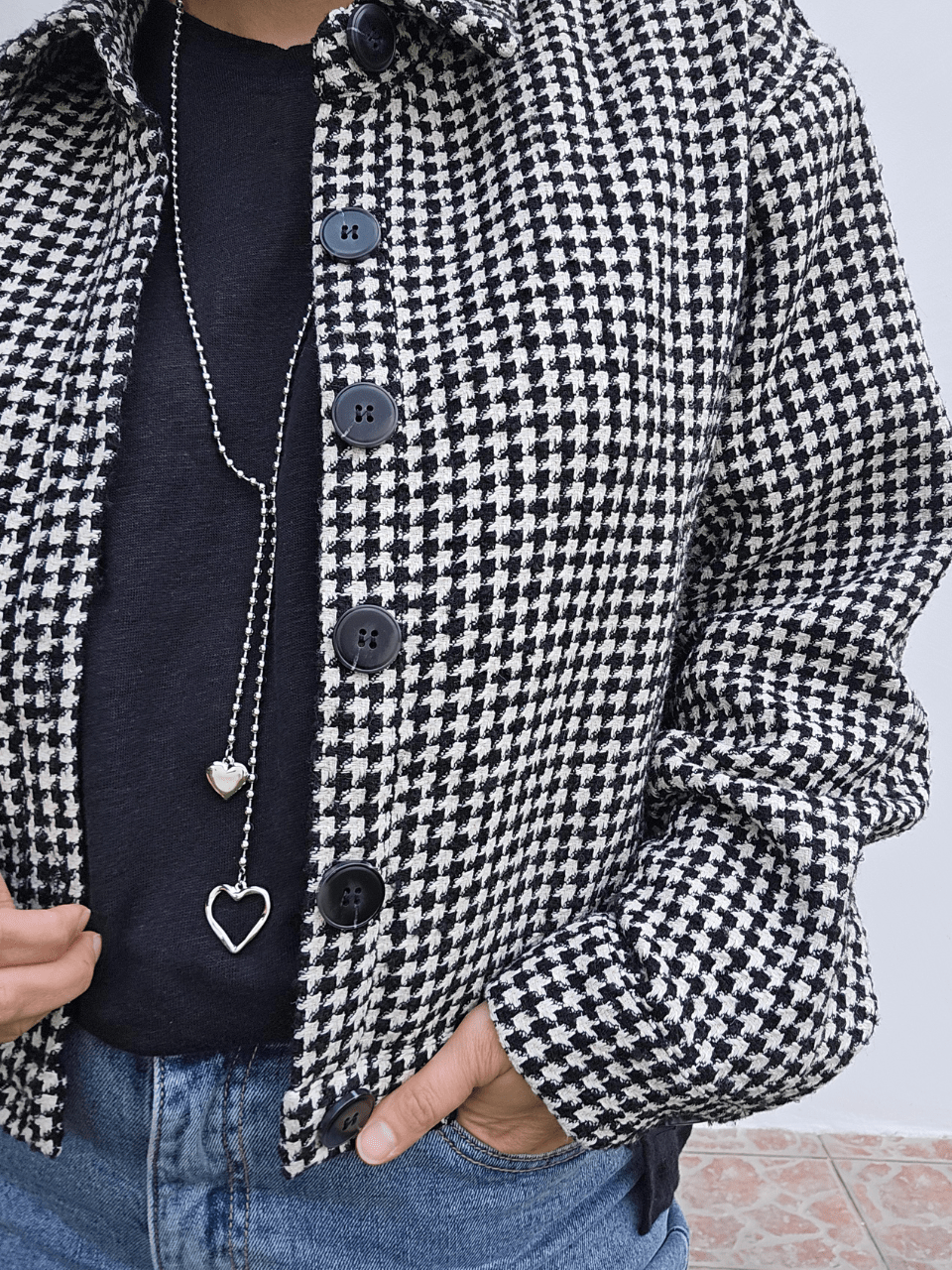 Veste bomber en tweed