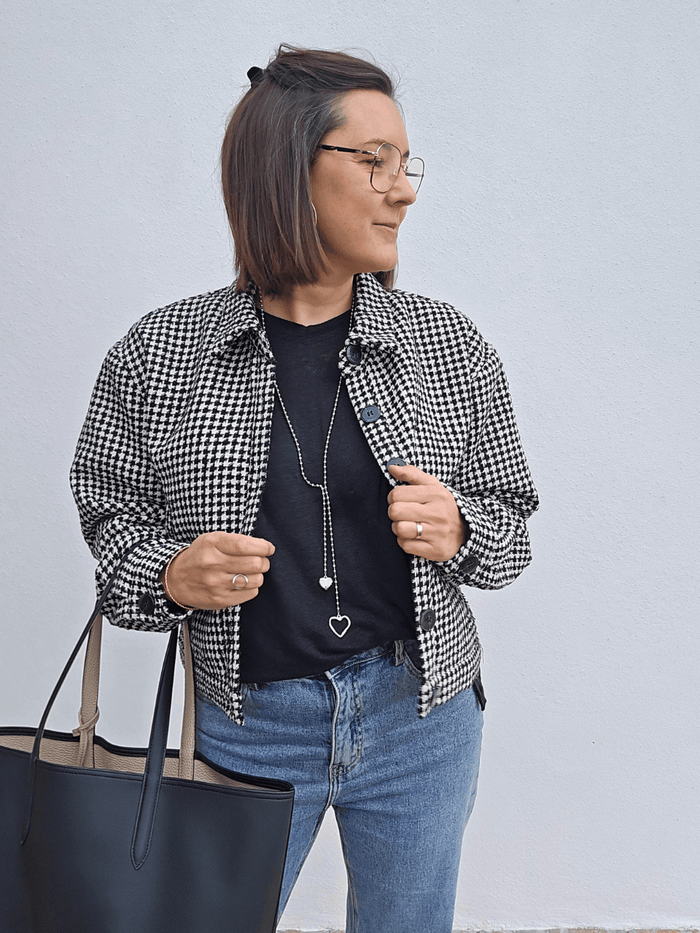 Veste bomber en tweed