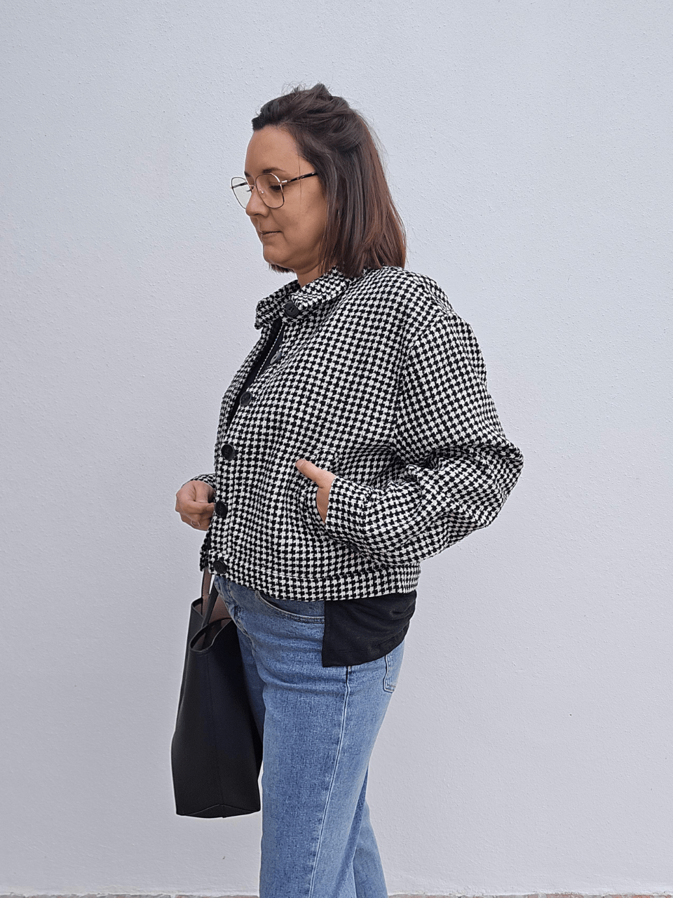 Veste bomber en tweed