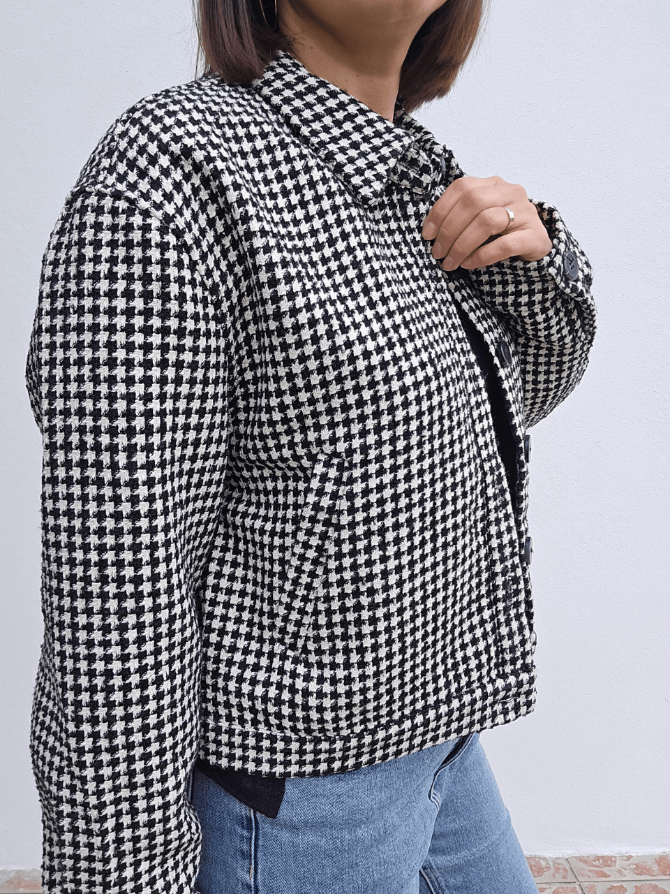 Veste bomber en tweed