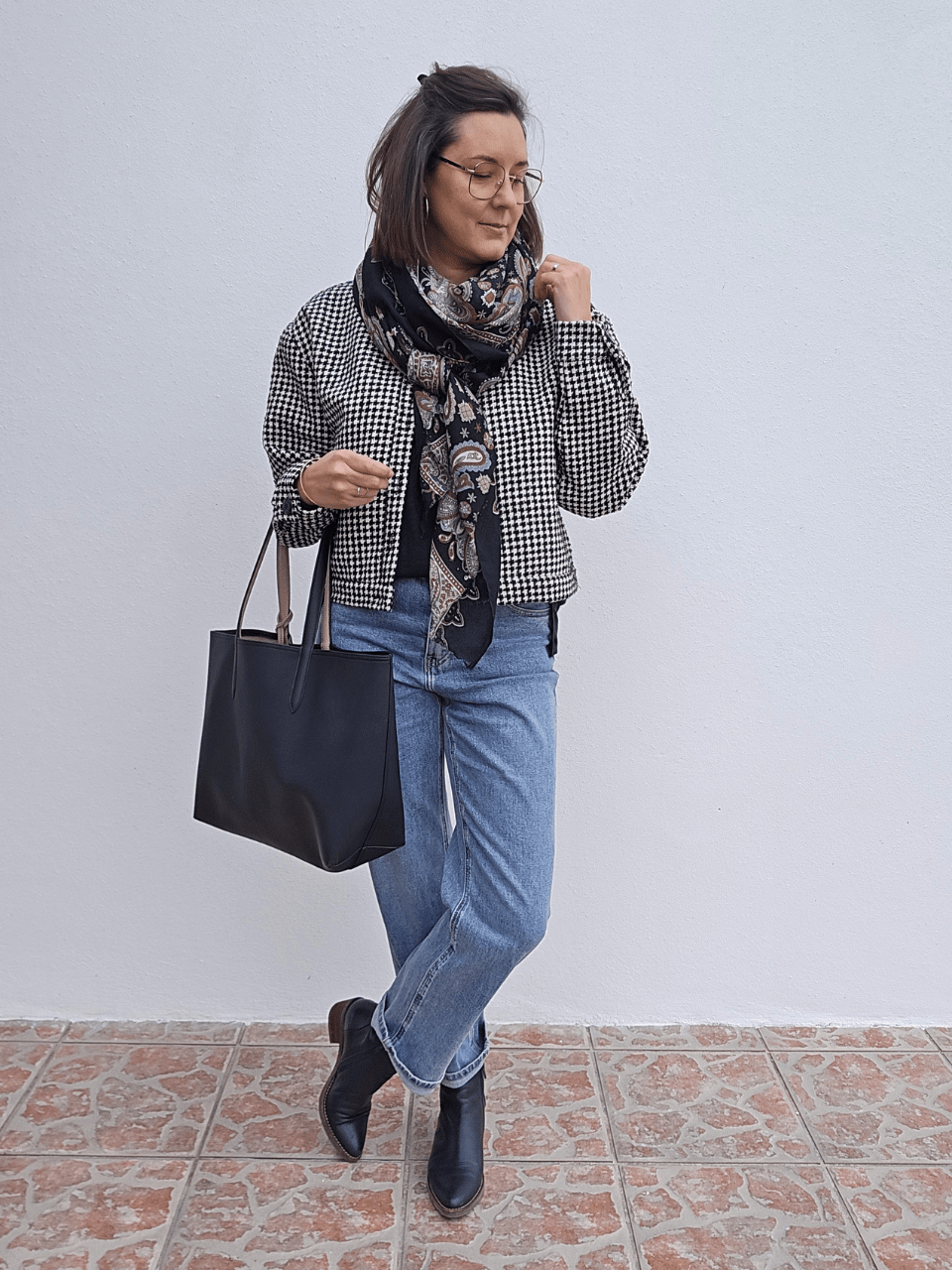 Veste bomber en tweed
