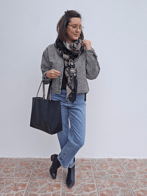 Veste bomber en tweed