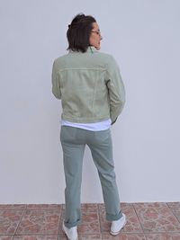 Veste en jean vert sauge - Oraije