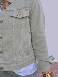 Veste en jean vert sauge - Oraije