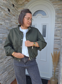 Veste bomber kaki femme en denim taille unique du 36 au 42