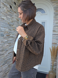Veste léopard marron