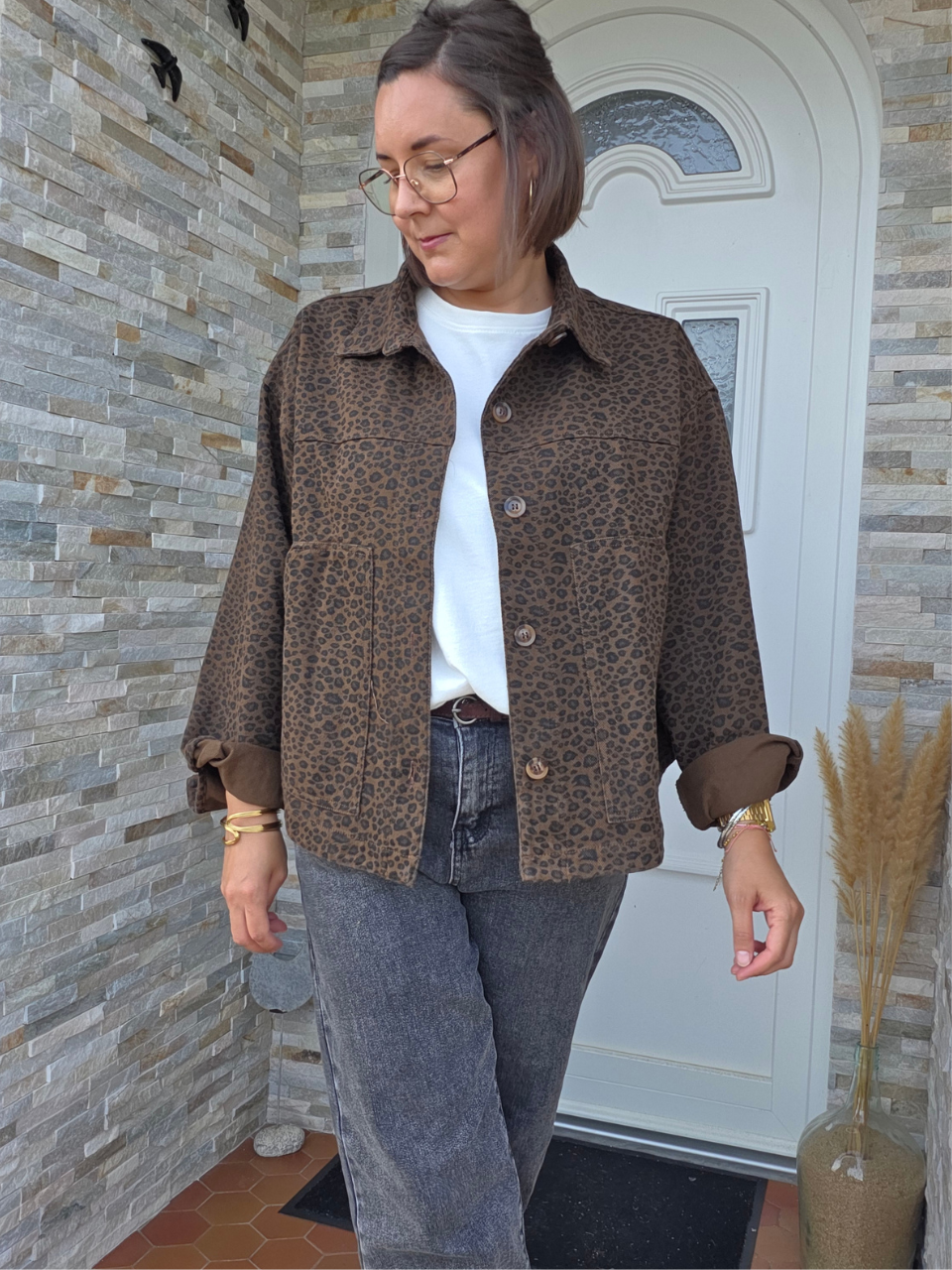 Look veste léopard