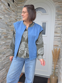 veste en jean sans manches femme