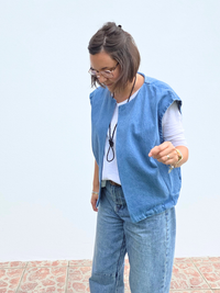 Veste en jean sans manches 