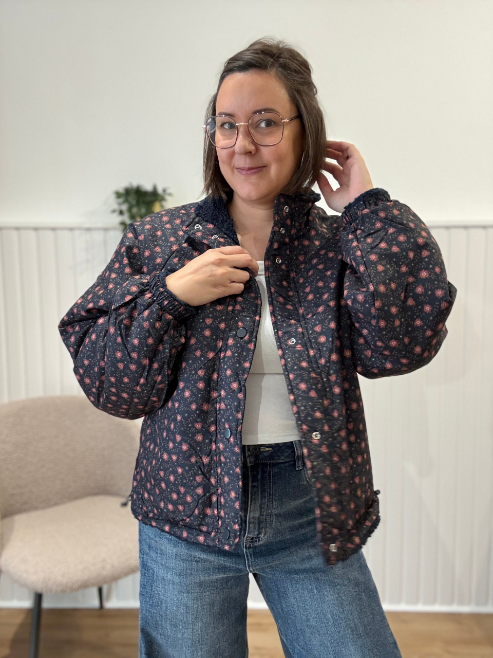 Veste réversible marine moumoute et Liberty Season