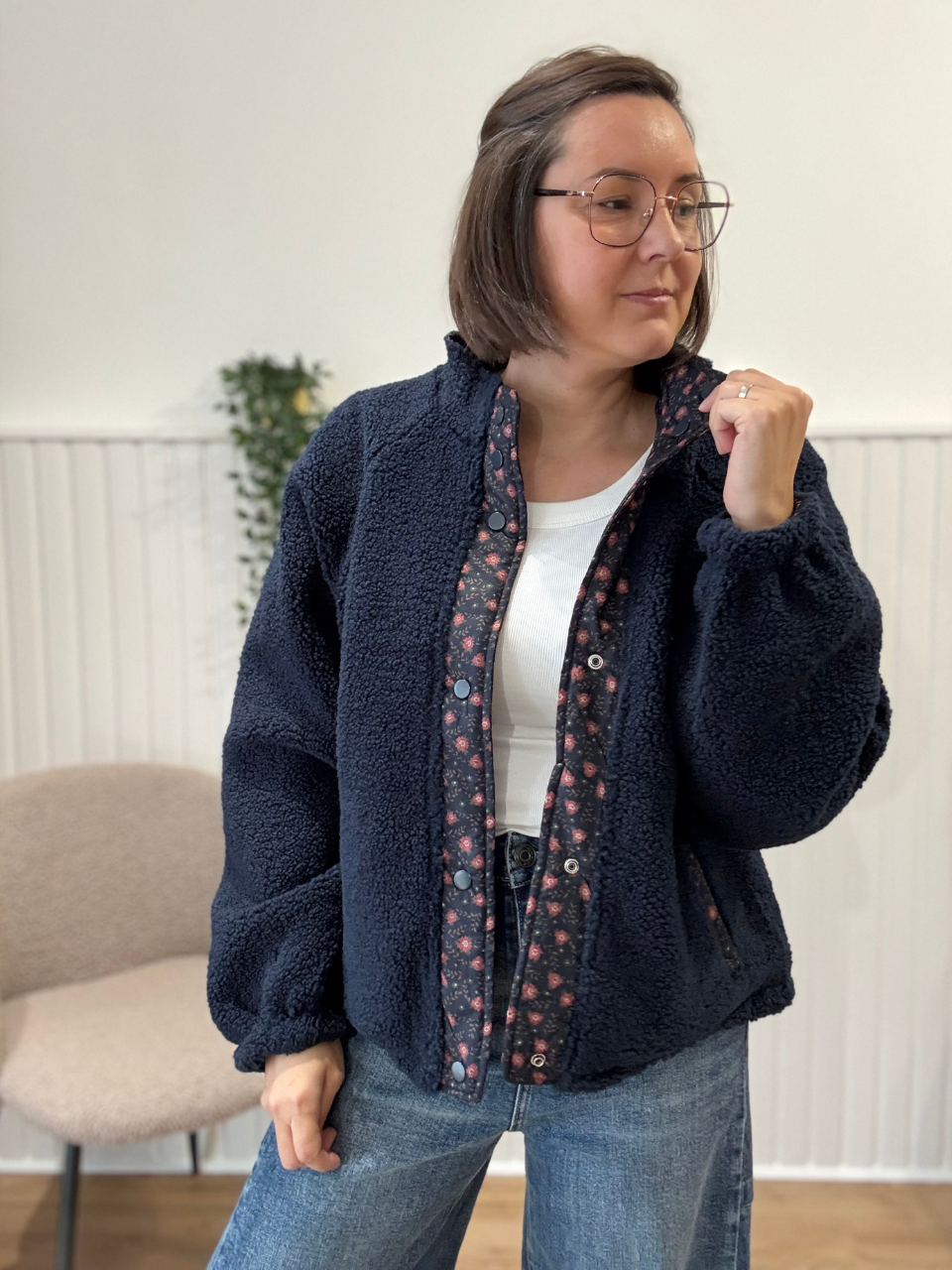 Veste réversible marine moumoute et Liberty Season