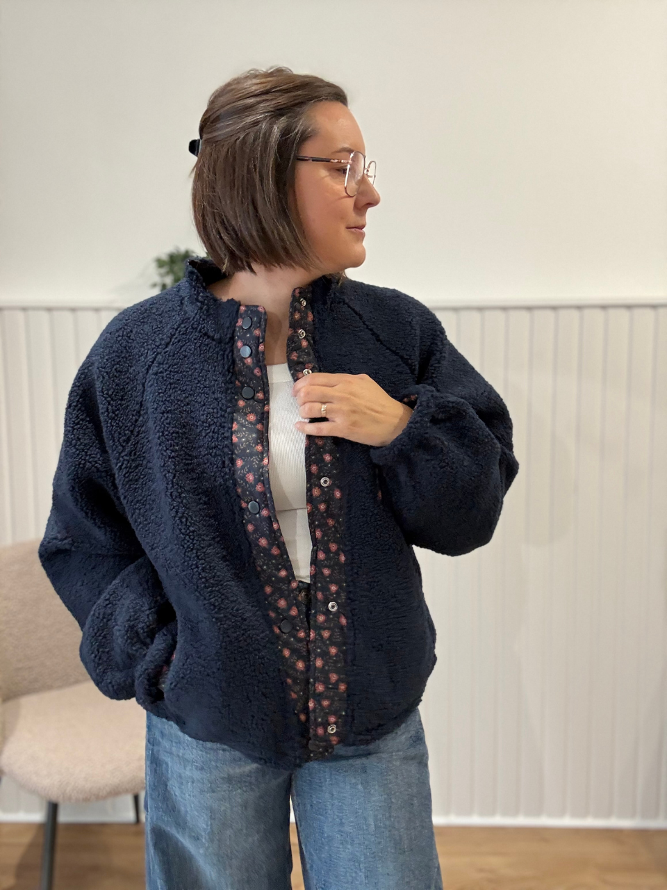 Veste réversible marine moumoute et Liberty Season