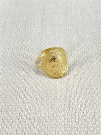Bague pièce de monnaie dorée