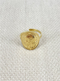 Bague pièce de monnaie dorée