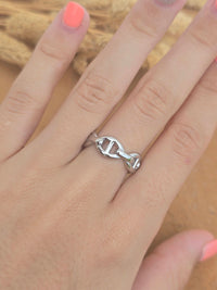 bague maille marine argenté 