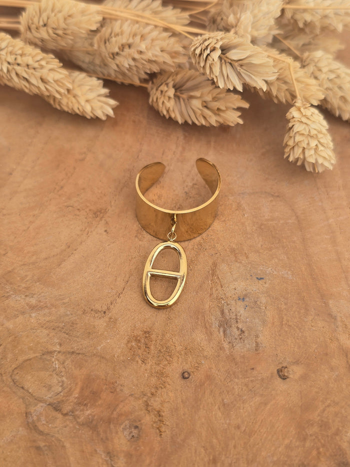bague dorée maille marine 